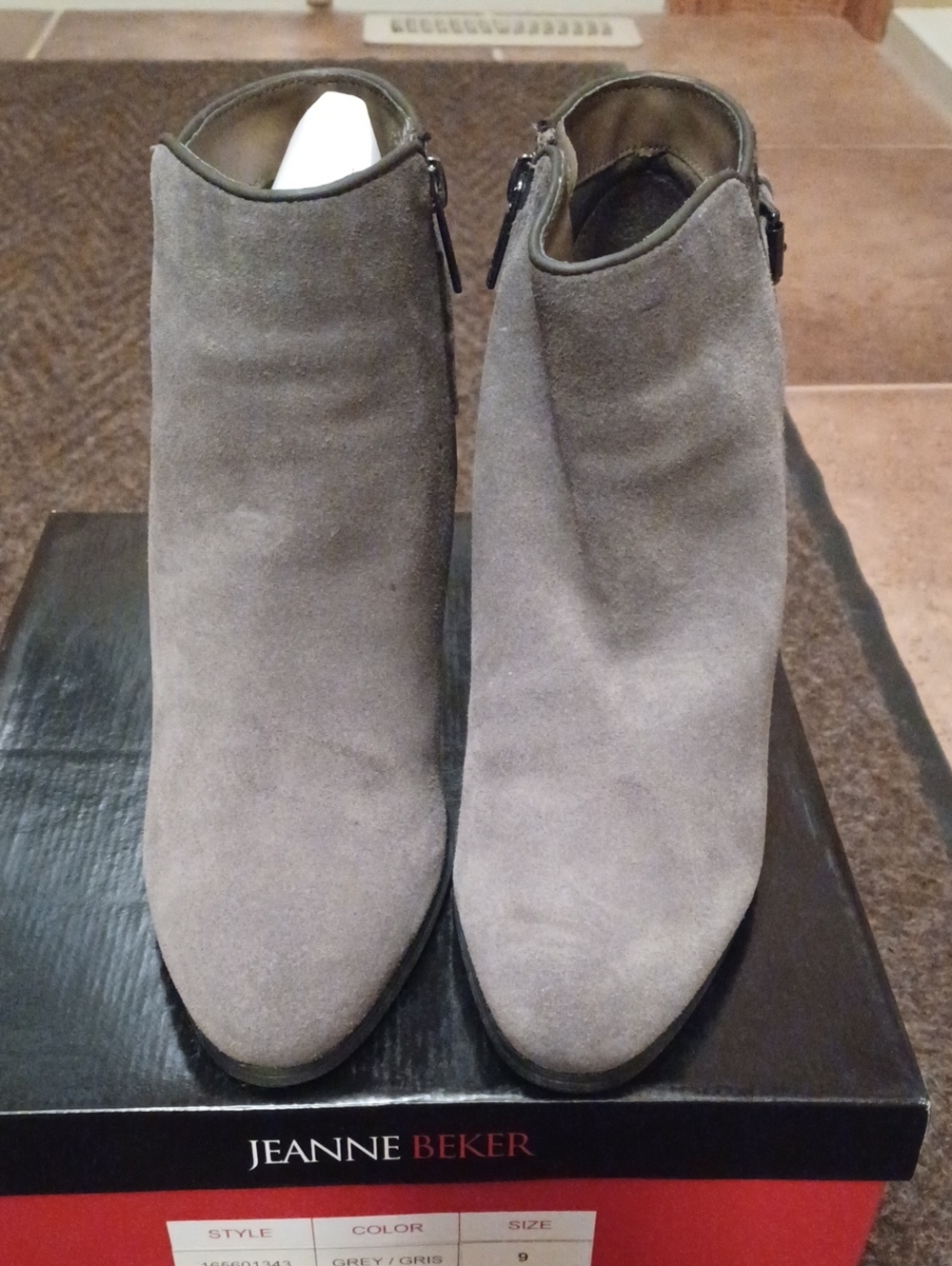 Grey Suede Ankle Booties